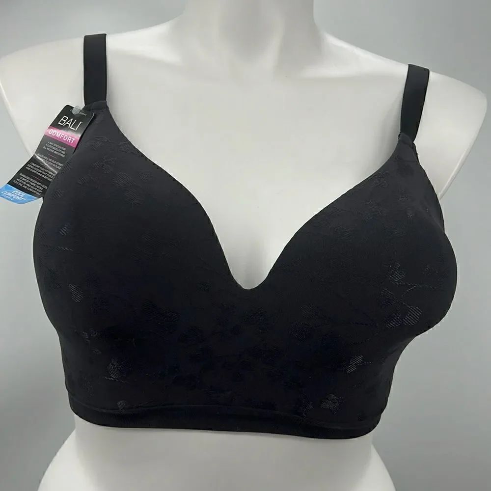 Bali Comfort black 4 way stretch T-shirt bra